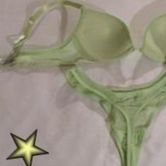 RAMPAGE LIME GREEN SHEER NET BRA SET - Picture 10 of 15